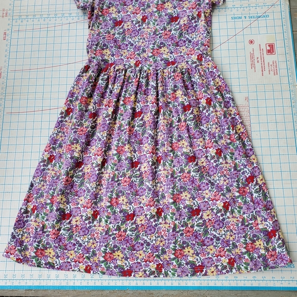 Fair Set Petite Floral House Dress Vintage Size Medium Drop Waist 80s 90's Pink - Picture 4 of 10